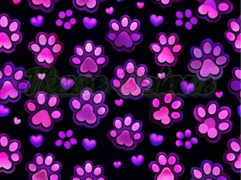 TKANINA DRUKOWANA NEONOWE ŁAPKI NR 4