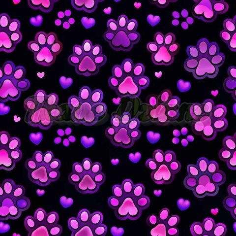 TKANINA DRUKOWANA NEONOWE ŁAPKI NR 4