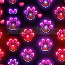 TKANINA DRUKOWANA NEONOWE ŁAPKI NR 5