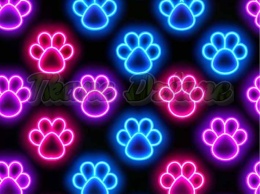 TKANINA DRUKOWANA NEONOWE ŁAPKI NR 6