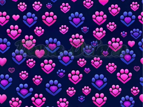 TKANINA DRUKOWANA NEONOWE ŁAPKI NR 9