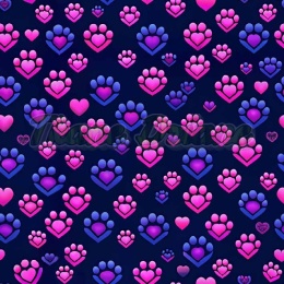 TKANINA DRUKOWANA NEONOWE ŁAPKI NR 9