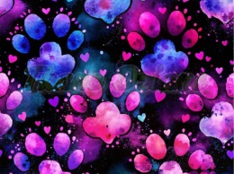 TKANINA DRUKOWANA NEONOWE ŁAPKI NR 10