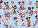 TKANINA DRUKOWANA WALENTYNKOWE DZIEWCZYNY NR 1