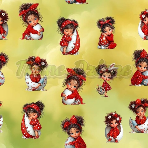 TKANINA DRUKOWANA WIELKANOCNE DZIEWCZYNY NR 3