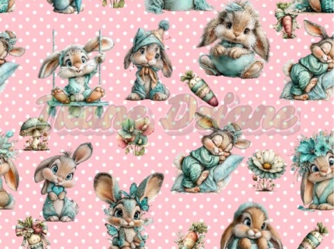 TKANINA DRUKOWANA WIELKANOCNE ZAJĄCZKI NR 2