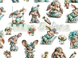 TKANINA DRUKOWANA WIELKANOCNE ZAJĄCZKI NR 3