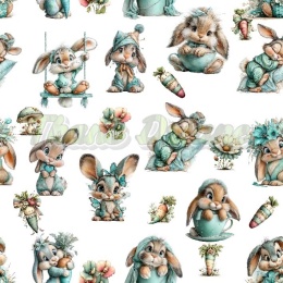 TKANINA DRUKOWANA WIELKANOCNE ZAJĄCZKI NR 3