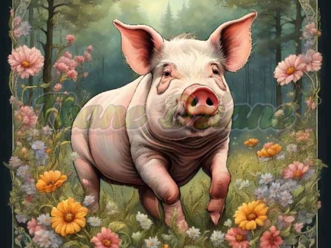 PANEL DRUKOWANY ART NOUVEAU- ŚWINKA NR 83