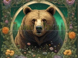 PANEL DRUKOWANY ART NOUVEAU- NIEDŹWIEDŹ NR 90