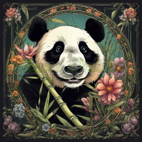PANEL DRUKOWANY ART NOUVEAU-PANDA NR 106