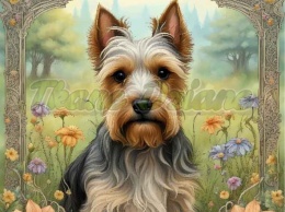 PANEL DRUKOWANY ART NOUVEAU-PIES YORK TERRIER NR 97