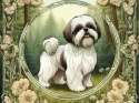 PANEL DRUKOWANY ART NOUVEAU-PIES SHIH TZU NR 94