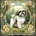 PANEL DRUKOWANY ART NOUVEAU-PIES SHIH TZU NR 94