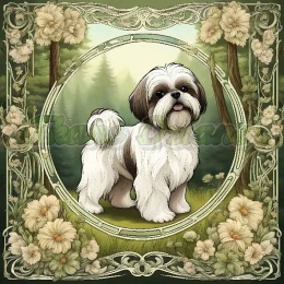 PANEL DRUKOWANY ART NOUVEAU-PIES SHIH TZU NR 94