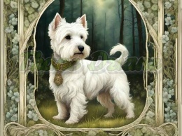 PANEL DRUKOWANY ART NOUVEAU-PIES WESTIE NR 95