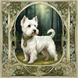 PANEL DRUKOWANY ART NOUVEAU-PIES WESTIE NR 95