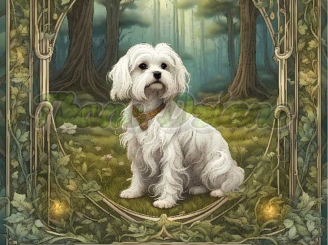 PANEL DRUKOWANY ART NOUVEAU-PIES MALTAŃCZYK NR 99