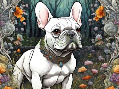 PANEL DRUKOWANY ART NOUVEAU-PIES BULDOG FRANCUSKI NR 96