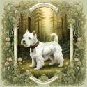 PANEL DRUKOWANY ART NOUVEAU-PIES WEST HIGHLAND TERRIER NR 98