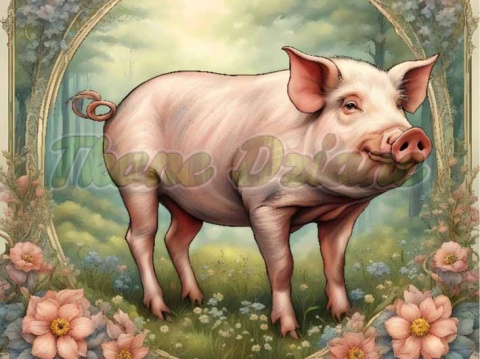 PANEL DRUKOWANY ART NOUVEAU- ŚWINKA NR 84