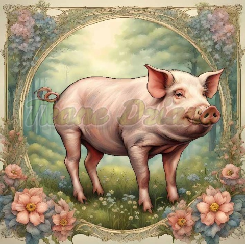 PANEL DRUKOWANY ART NOUVEAU- ŚWINKA NR 84