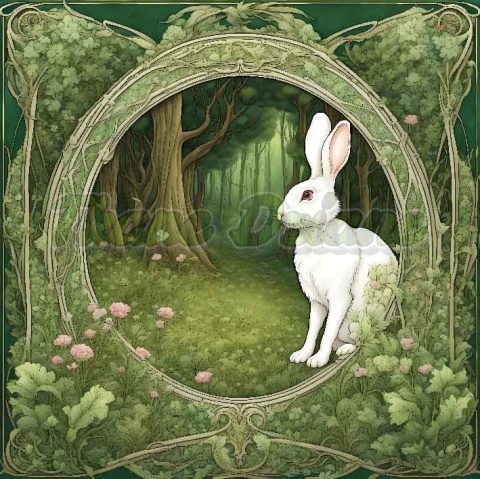 PANEL DRUKOWANY ART NOUVEAU- ZAJĄC NR 86