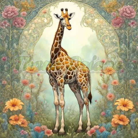 PANEL DRUKOWANY ART NOUVEAU-ŻYRAFA NR 103