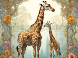 PANEL DRUKOWANY ART NOUVEAU-ŻYRAFA NR 104