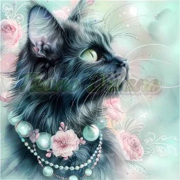 PANEL DRUKOWANY PASTELOWY CZARNY KOT NR 30