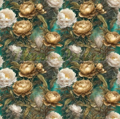 TKANINA DRUKOWANA KWIATY NR 37