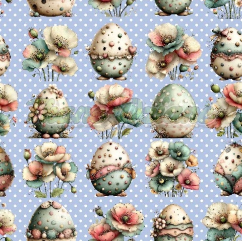 TKANINA DRUKOWANA WIELKANOCNE JAJKA NR 8