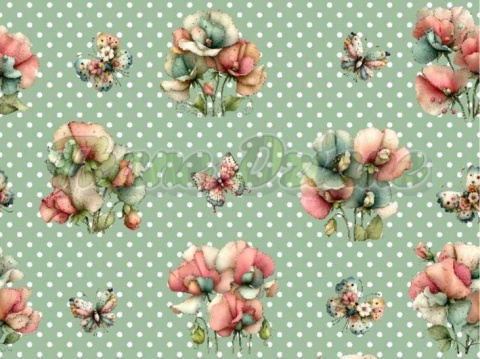 TKANINA DRUKOWANA WIELKANOCNE KWIATKI NR 9