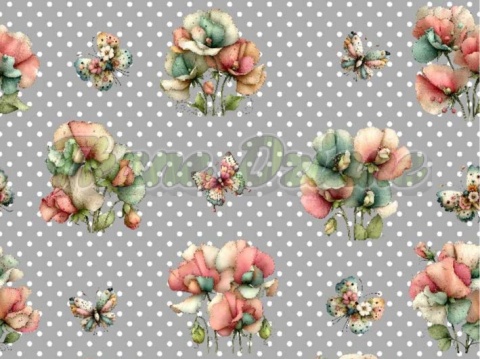 TKANINA DRUKOWANA WIELKANOCNE KWIATKI NR 10