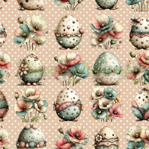 TKANINA DRUKOWANA WIELKANOCNE JAJKA NR 7