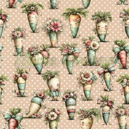 TKANINA DRUKOWANA WIELKANOCNE MARCHEWKI NR 6