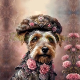 PANEL DRUKOWANY YORK SHIRE TERRIER W KAPELUSZU NR 12