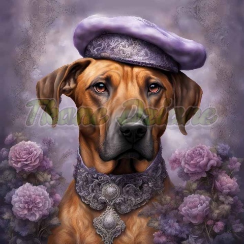 PANEL DRUKOWANY RHODESIAN RIDGEBACK W KAPELUSZU NR 17