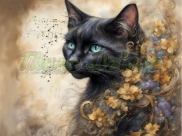 PANEL DRUKOWANY CZARNY KOT NR 3