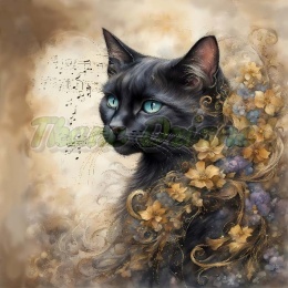 PANEL DRUKOWANY CZARNY KOT NR 3