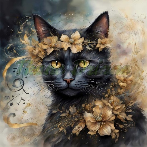 PANEL DRUKOWANY CZARNY KOT NR 4