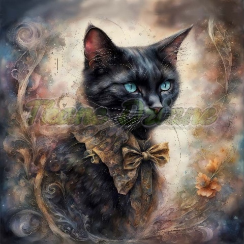 PANEL DRUKOWANY CZARNY KOT NR 5