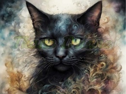 PANEL DRUKOWANY CZARNY KOT NR 7