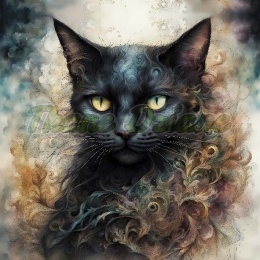 PANEL DRUKOWANY CZARNY KOT NR 7