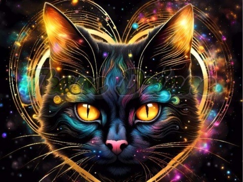 PANEL DRUKOWANY CZARNY KOT NR 9