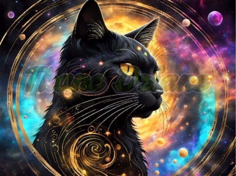 PANEL DRUKOWANY CZARNY KOT NR 10