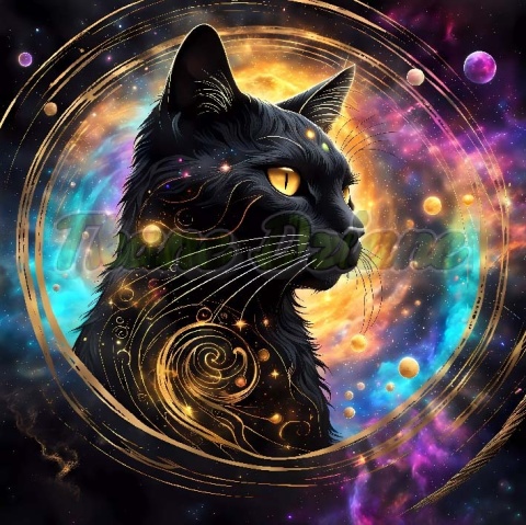 PANEL DRUKOWANY CZARNY KOT NR 10