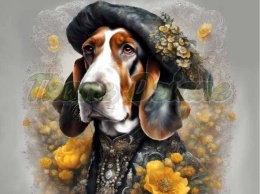 PANEL DRUKOWANY BASSET W KAPELUSZU NR 14