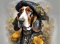 PANEL DRUKOWANY BASSET W KAPELUSZU NR 14