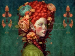 PANEL DRUKOWANY KOBIETA Z KWIATAMI WE WŁOSACH NR 4